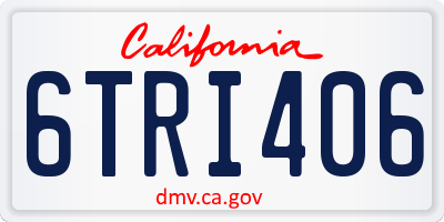 CA license plate 6TRI406