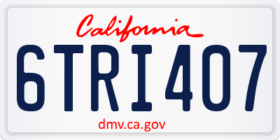 CA license plate 6TRI407