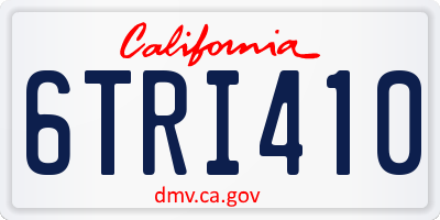 CA license plate 6TRI410