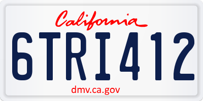 CA license plate 6TRI412