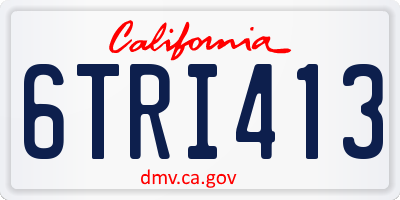 CA license plate 6TRI413