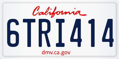 CA license plate 6TRI414