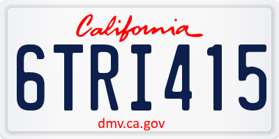 CA license plate 6TRI415