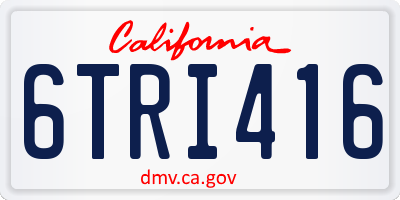 CA license plate 6TRI416