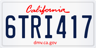 CA license plate 6TRI417