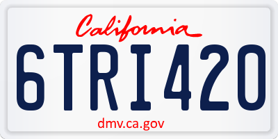 CA license plate 6TRI420