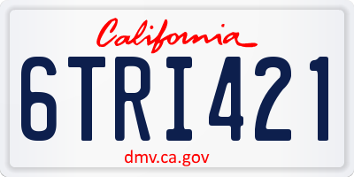 CA license plate 6TRI421