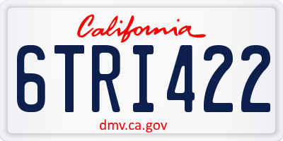 CA license plate 6TRI422