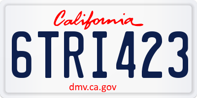 CA license plate 6TRI423