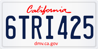 CA license plate 6TRI425