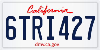 CA license plate 6TRI427