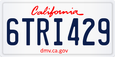 CA license plate 6TRI429
