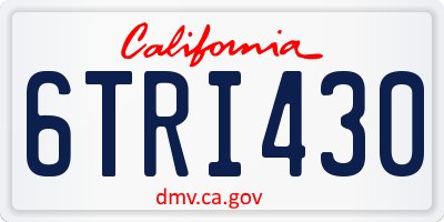 CA license plate 6TRI430