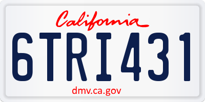 CA license plate 6TRI431