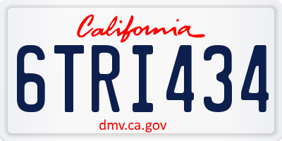 CA license plate 6TRI434