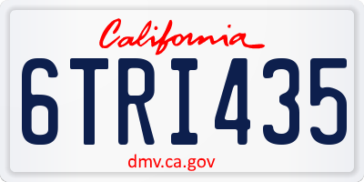 CA license plate 6TRI435