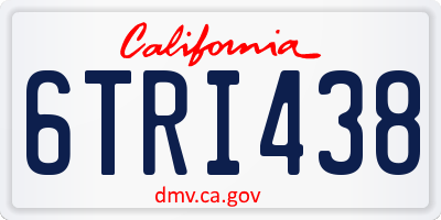 CA license plate 6TRI438