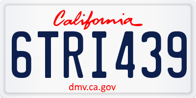 CA license plate 6TRI439