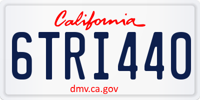 CA license plate 6TRI440