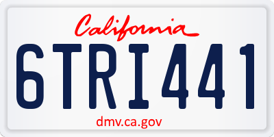 CA license plate 6TRI441