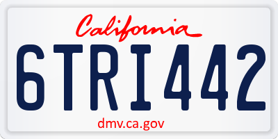 CA license plate 6TRI442