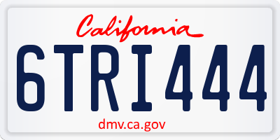 CA license plate 6TRI444