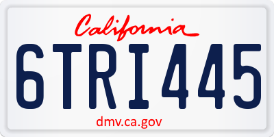 CA license plate 6TRI445