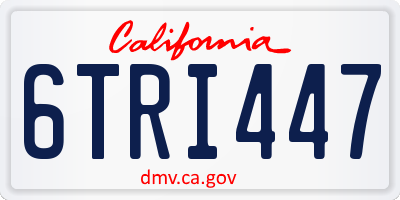 CA license plate 6TRI447