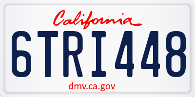 CA license plate 6TRI448