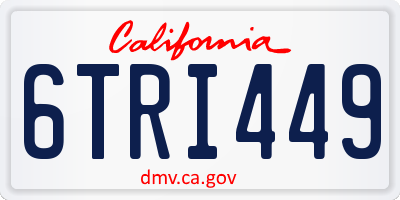 CA license plate 6TRI449