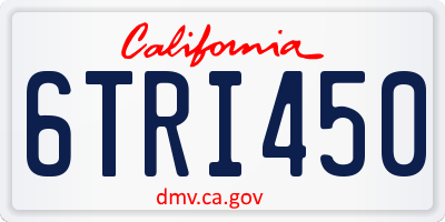 CA license plate 6TRI450