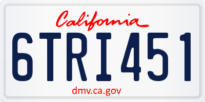 CA license plate 6TRI451