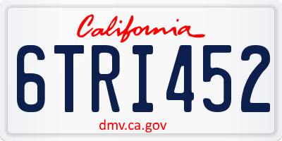 CA license plate 6TRI452