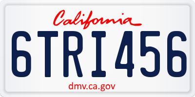 CA license plate 6TRI456