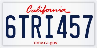 CA license plate 6TRI457