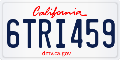 CA license plate 6TRI459