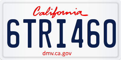 CA license plate 6TRI460