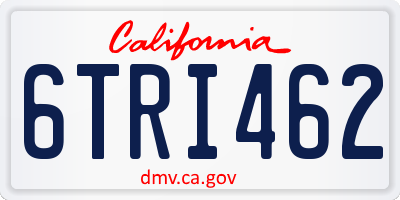 CA license plate 6TRI462