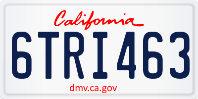 CA license plate 6TRI463