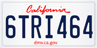 CA license plate 6TRI464