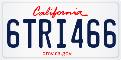 CA license plate 6TRI466