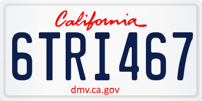 CA license plate 6TRI467