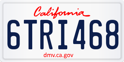 CA license plate 6TRI468