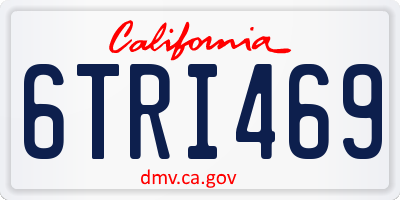 CA license plate 6TRI469