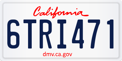 CA license plate 6TRI471