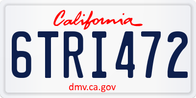 CA license plate 6TRI472