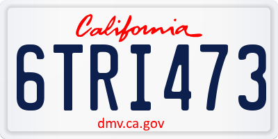 CA license plate 6TRI473