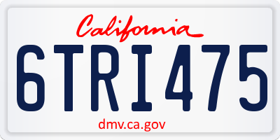 CA license plate 6TRI475