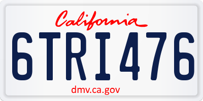 CA license plate 6TRI476