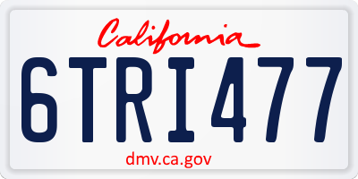 CA license plate 6TRI477